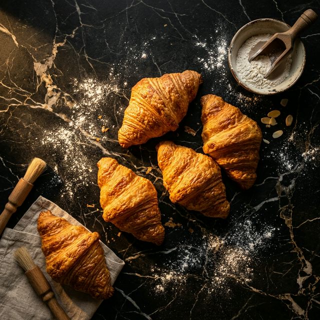 Golden butter croissants